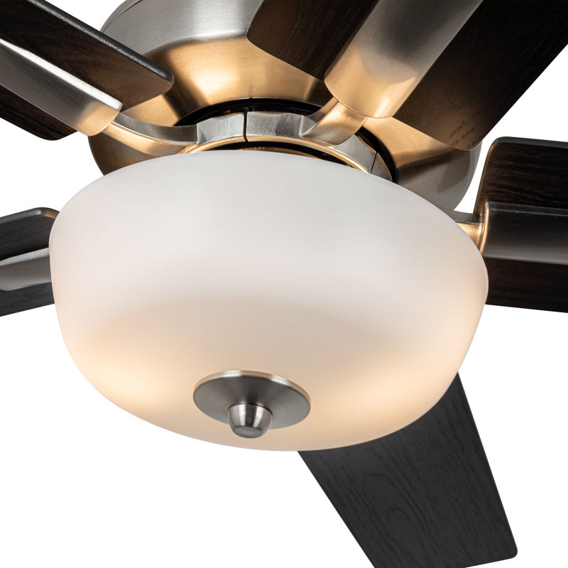 Erikson LED Ceiling Fan, Brushed Nickel, Black