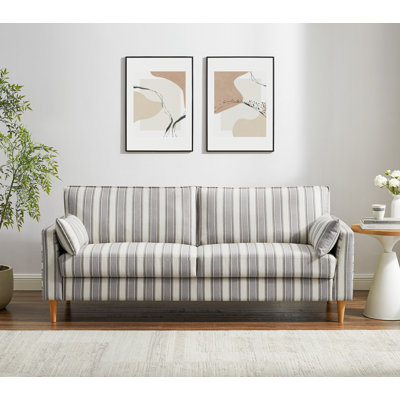 80.71'' Striped Fabric Upholstered Sofa