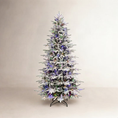 Cashmere Flocked Pre-Lit Fir Christmas Tree