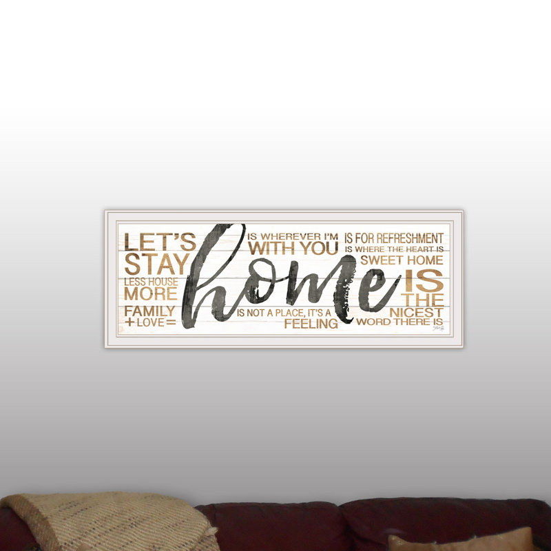 Home par Marla Rae - cadre photo, art textuel sur papier, Cadre blanc