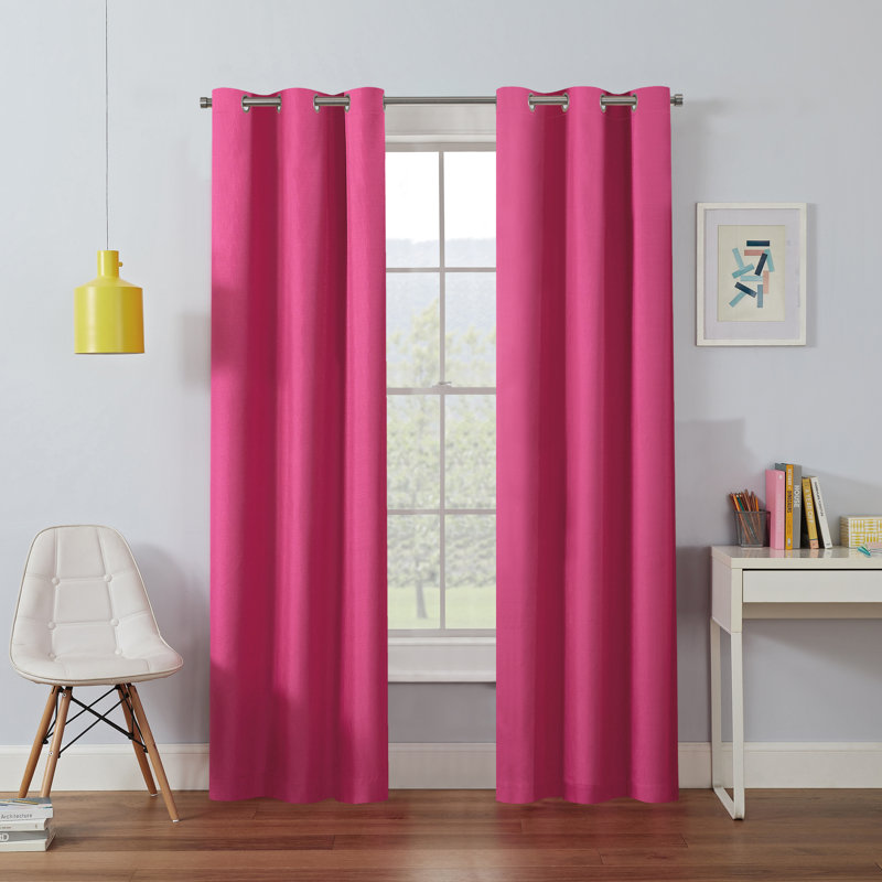 Eclipse Kendall Grommet Solid Blackout Curtain Panel, Raspberry, 42" W x 54" L