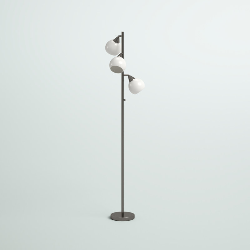 71'' Brushed Steel Tree Floor Lamp