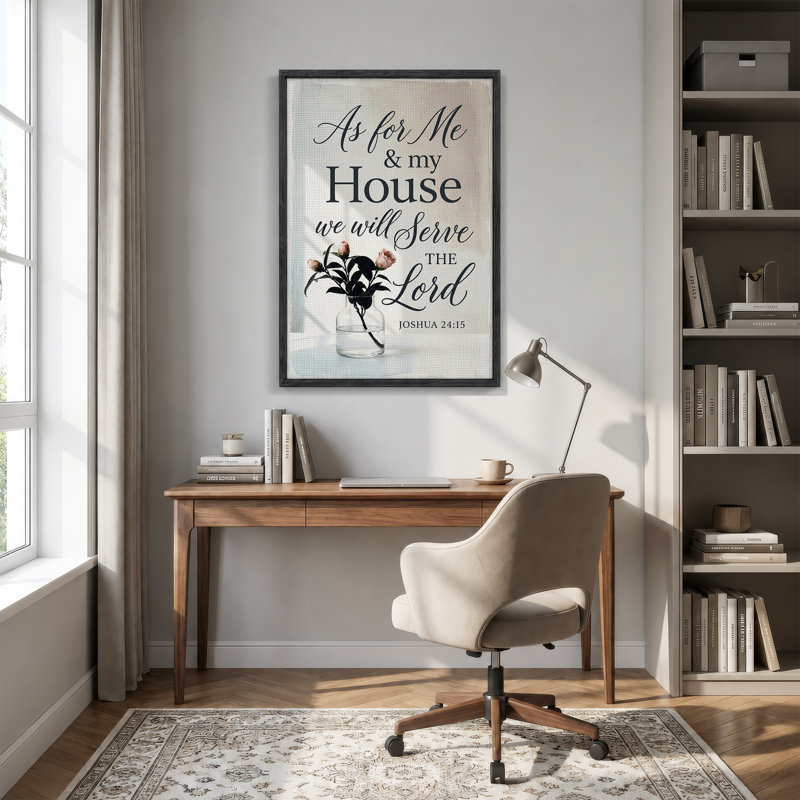 Art mural sur toile, "As For Me And My House We Will Serve The Lord", H 36 po x l 24 po