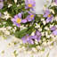Couronne de porte de 22 po à motif de fleurs de printemps artificielles