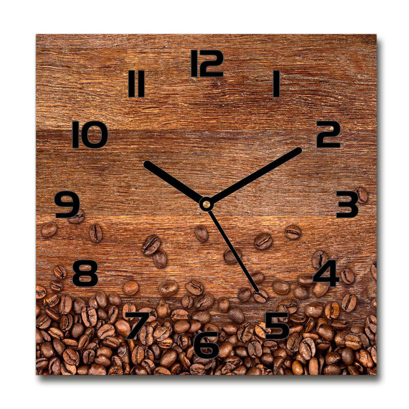 Harish Glass Wall Clock, Black/Brown