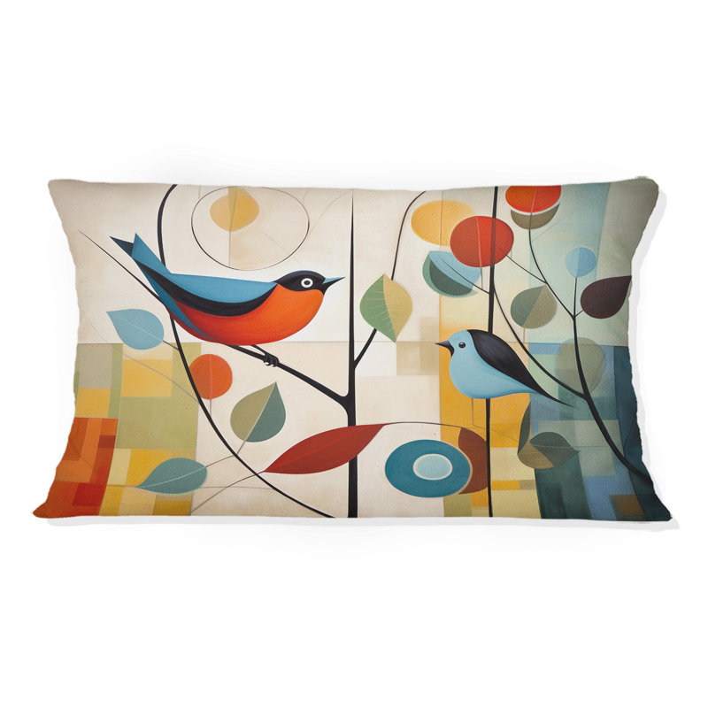 Green Mid Century Mod Nature III - Abstract Midcentury Printed Throw Pillow