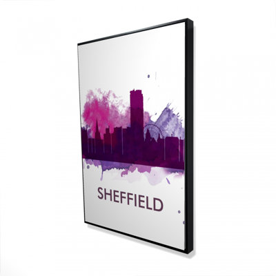 Sheffield Silhouette, toile d'art encadrée rétro