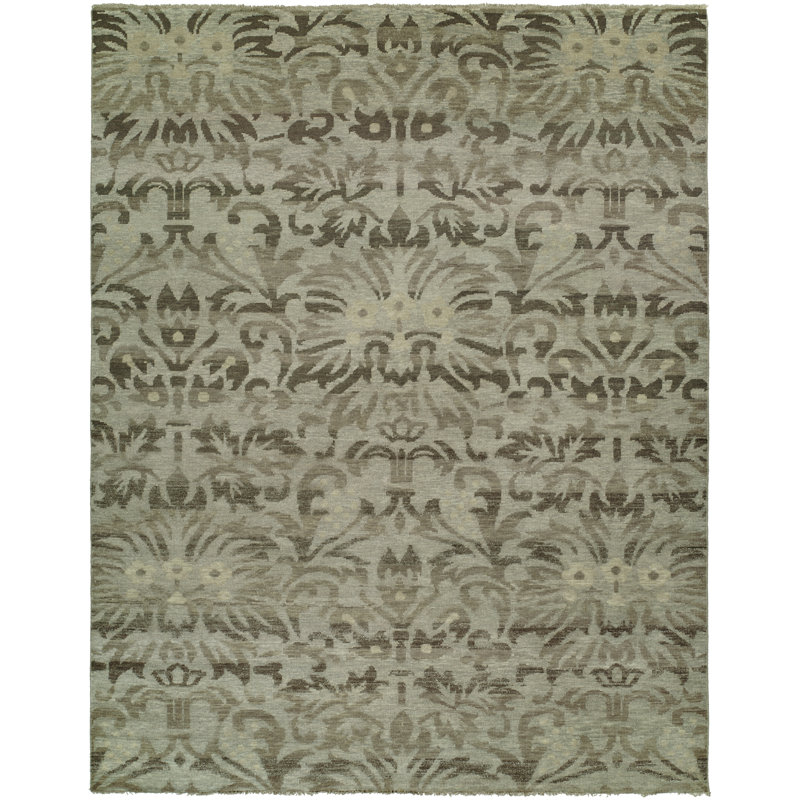 Kwak Damask Area Rug in Gray, Rectangle 2' x 3'