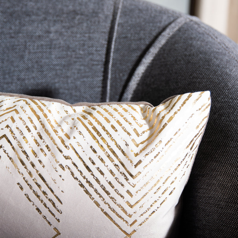  Geometric Lumbar Pillow, Brown/Gold