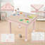 Ensemble de table et 2 chaises pour enfants, hauteur réglable, table d'activités pour tout-petits, motif graffiti-1803209003