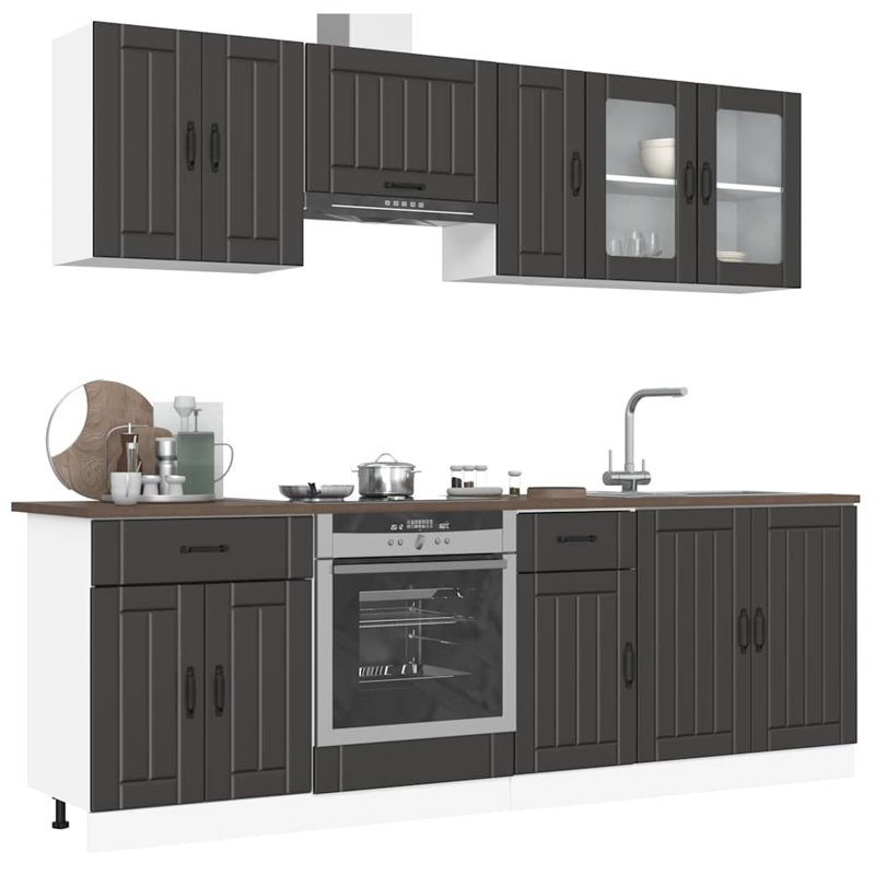 Lucca Kitchen Cabinet Set Lucca, Black