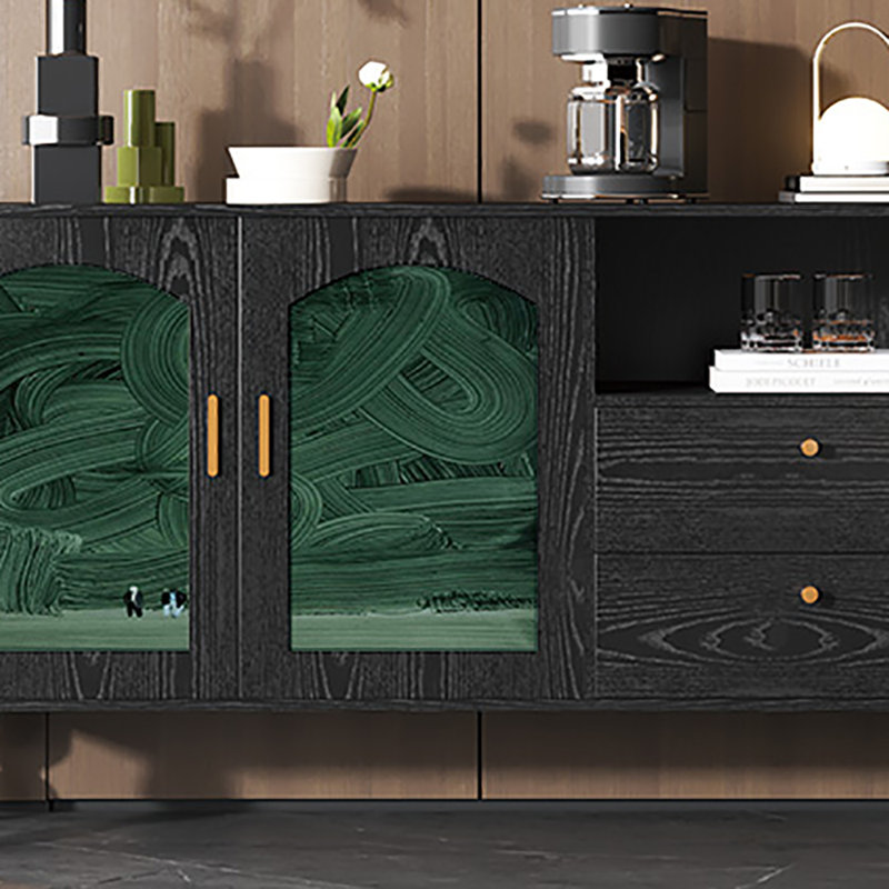 Buffet 59,1 po, Noir/vert