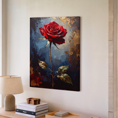 Red Rose Of Passion Canvashyper Realistic Floral Art For Love And Romance Wall Art Canvas Ready To Hang Gallery Wrapped Home Decor