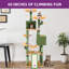 Tour pour arbre à chat Cactus, mobilier pour chat Cactus à plusieurs niveaux avec 2 lits plateforme et 2 maisons pour chat, grand arbre à chat mignon avec lit à structure en métal et 1 hamac