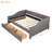 Full Size Upholstered Daybed With Two Drawers, Gray, Solid Build Base Frame Support-1153281588