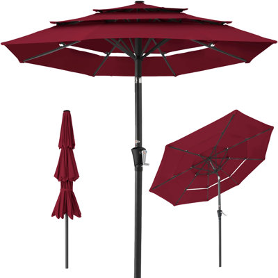 Parasol de patio à 3 niveaux