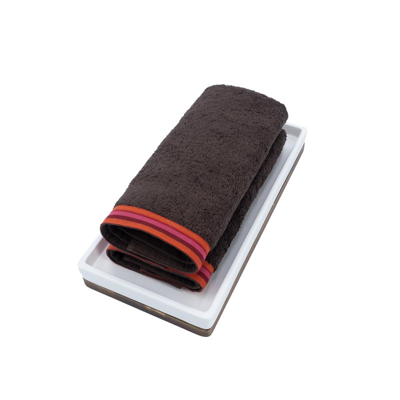 Serviette en coton Liwsi Lines, Brun