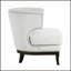 Fauteuil d'appoint contemporain rembourré de tissu bouclé avec garniture cloutée, design élégant à dossier demi-tonneau pour intérieurs modernes