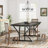 Rustic Rectangular Kitchen Table with X-Trestle Metal Legs-1834152733-1834152730