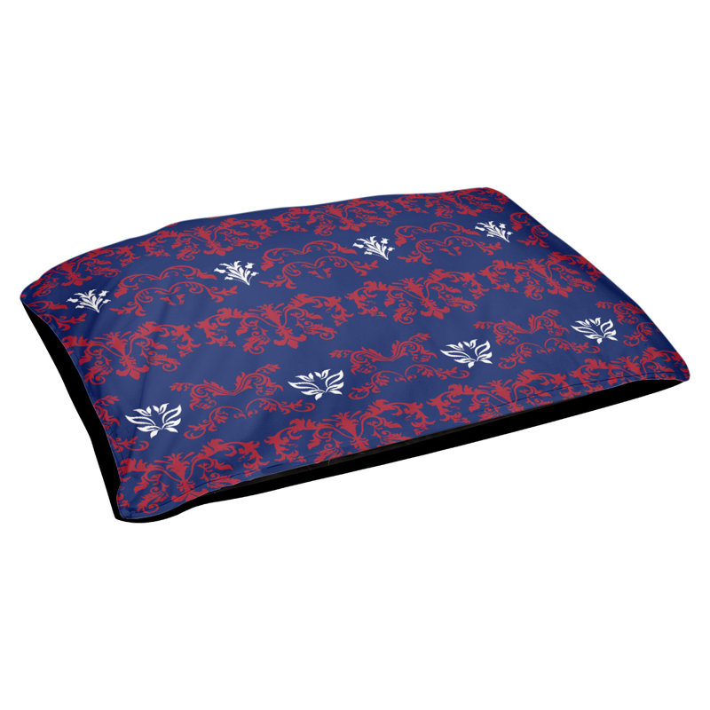Lit pour chat Houston Houston, Taille moyenne - L 32,5 po x l 42,5 po, Mauve foncé / rouge / blanc / noir