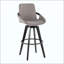 Tabouret de bar à hauteur fixe avec pivot en bois avec repose-pieds rond en métal - ensemble de 2-2143936206