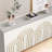 Modern Fluted Sideboard Buffet With Storage, Curve Element With Strict Lines, 4 Doors Storage Cabinet With Adjustable Shelves For Kitchen, Dining Room, Living Room-1676231346
