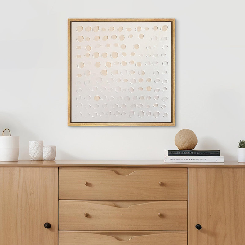 «Textured Geometric», reproduction encadrée sur toile, Naturel, H 16 po x l 16 po