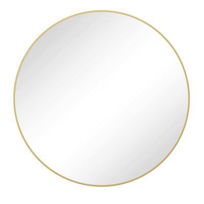 Wall Mirror 48 Inch Oversized Big Size Gold Circular Mirror Metal Framed Mirror Round Vanity Mirror Dressing Mirror, For Bathroom, Living Room, Bedroom Wall Decor