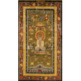 Hand Knotted Silk Area Rug in Brown