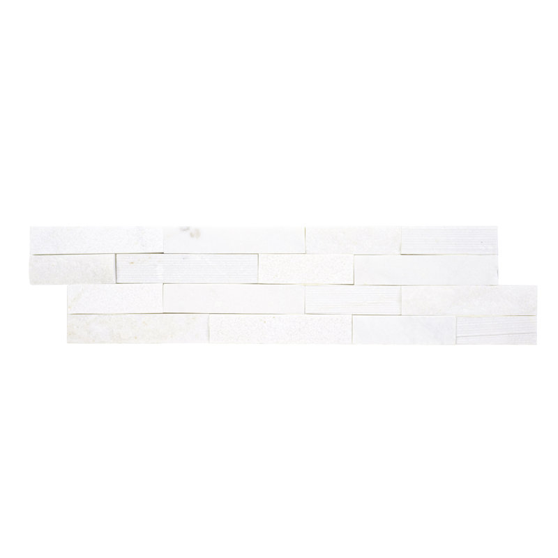 Stonecrest 6 in. x 24 in. Multi Finish Natural Stone Ledger Panel Corner Wall Tile, Auric White