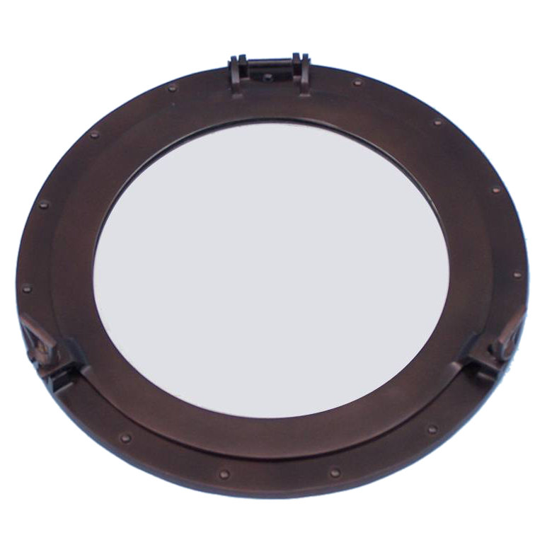 Miroir bronze, Bronze, H 17 po x l 17 po