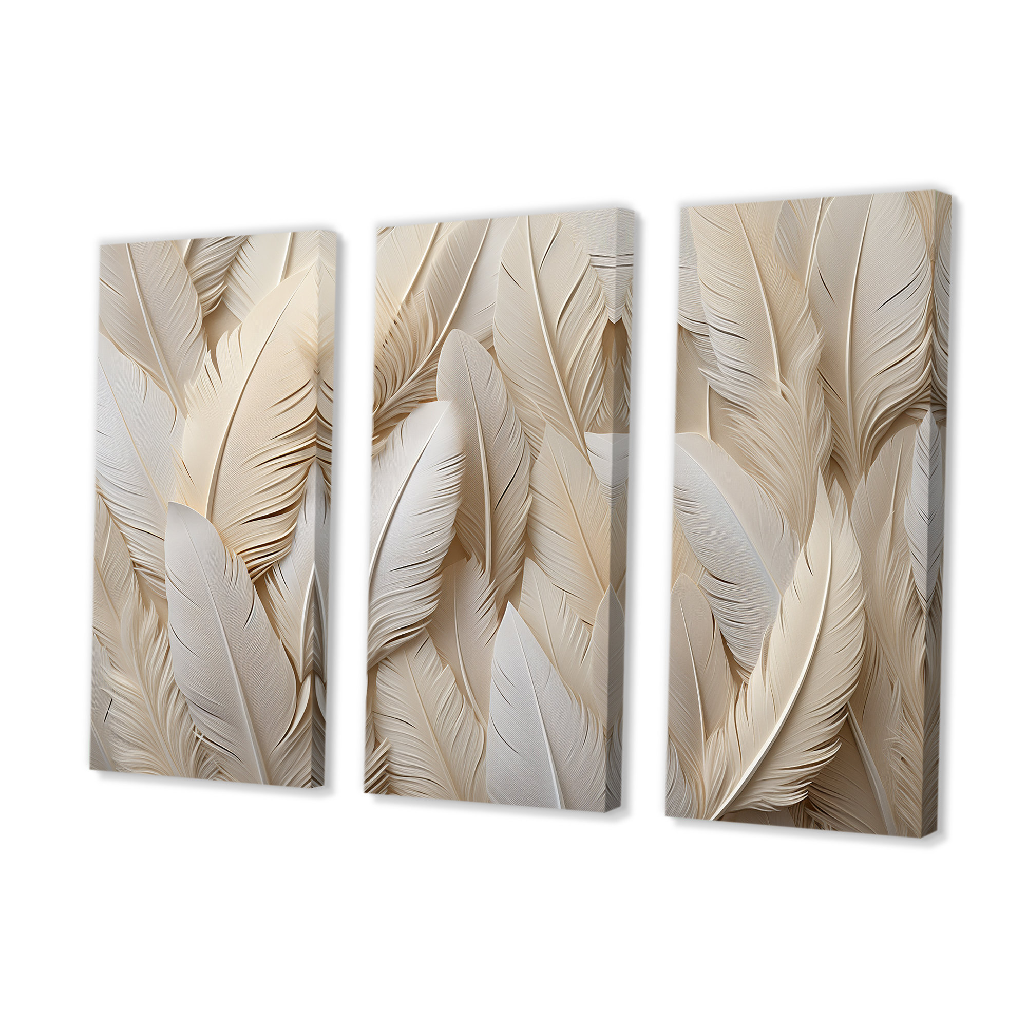Design Art Feathery Plumes Feathers Wall