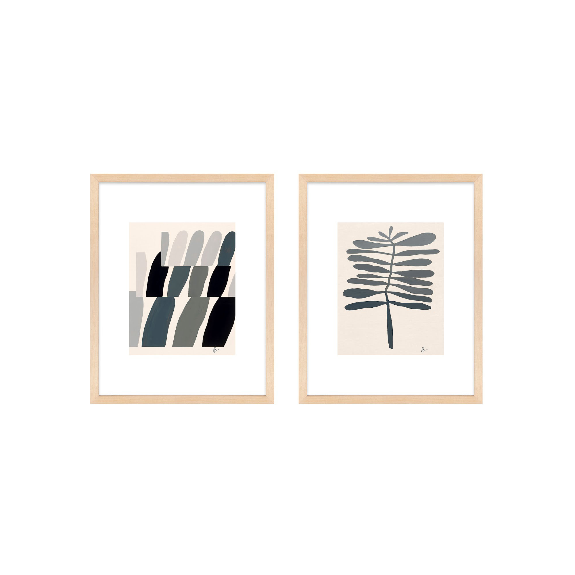 Flora 1&2 by Lee Lessem, Brown Framed, 50" H x 80" W x 1.25" D