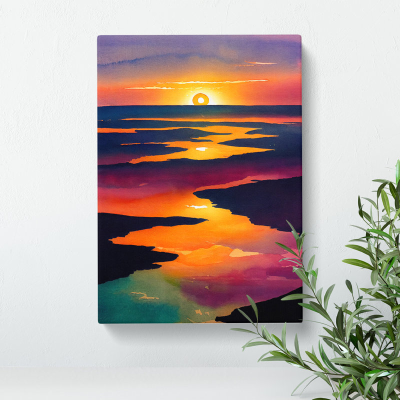 A Luminous Sunset - Wrapped Canvas Print, 60cm H x 40cm W x 3cm D