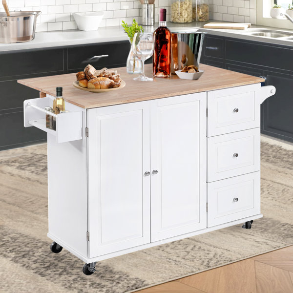 Red Barrel Studio® VicenniaKitchen Island on Wheels - Portable Kitchen Cart