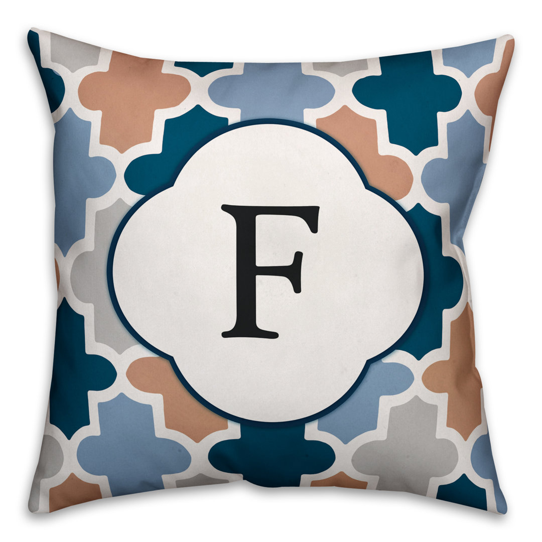 Quatrefoil Monogram Throw Pillow Designs Direct Creative Group