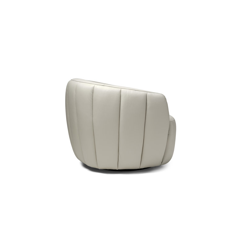 Fauteuil pivotant en cuir véritable Kira