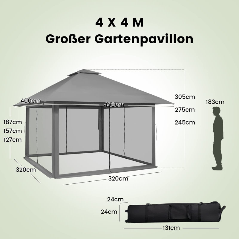 Pavilion Garden Pavilion Folding Pavilion, Grey/Brown/Blue