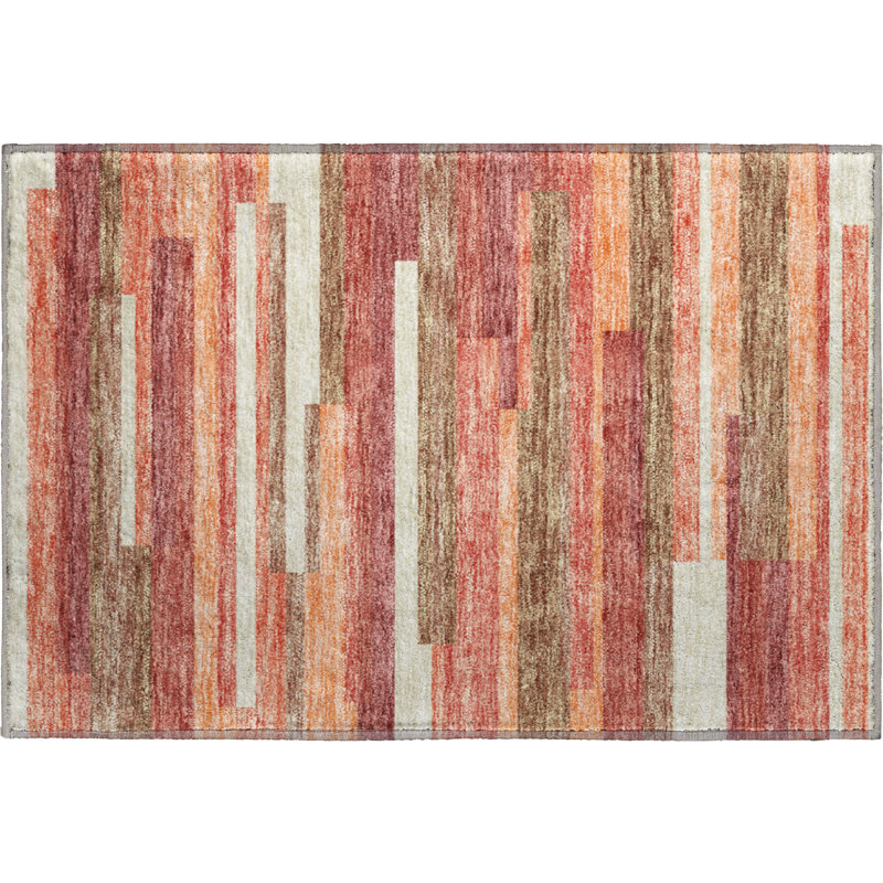Premium Machine Washable Prisco Coral Rug, Rectangle 1'8" x 2'6"