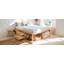 King Bed Frame with Storage Drawers, No Headboard Platform Bed, Pet-Friendly Design, No Box Spring Needed, Modern Minimalist Style-Natural