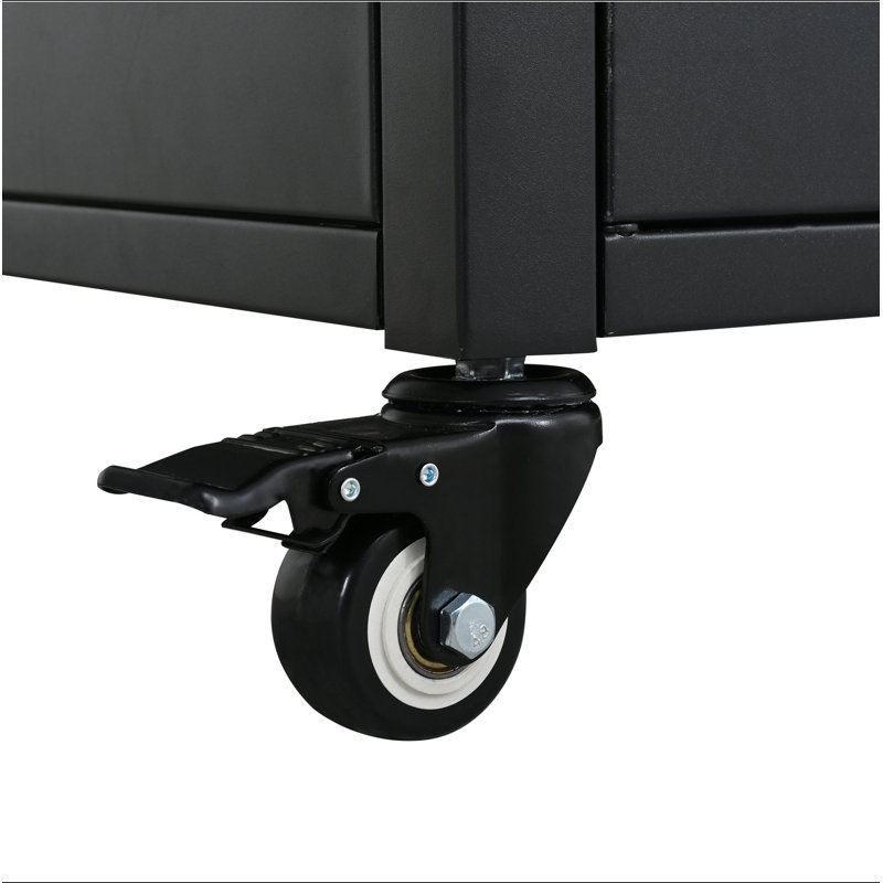 Chariot de barbecue pliable pour l'extérieur, Noir, Black
