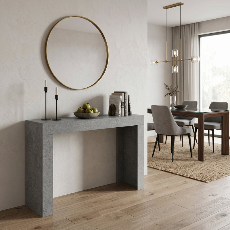 Caomhan 46.9“ Console Table, Gris béton frais