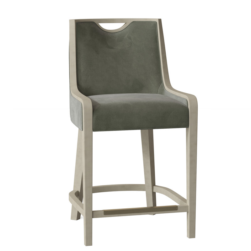 Tabouret de comptoir 26,5 po Anthony, 100% polyester 9953 saule, Tabac