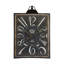 Grande horloge murale rectangulaire noire rétro avec chiffres blancs