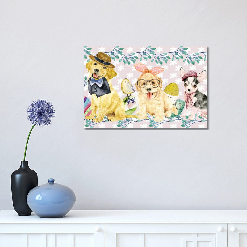 Collection de pâques de Pâques «D» par Melissa Wang - peinture sur toile tendue, H 12 po x l 18 po x 1,5 po