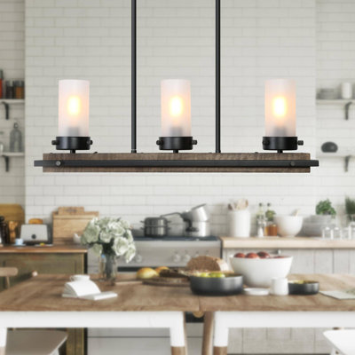 Falaise 3 - Light Matte Black Kitchen Island Pendant