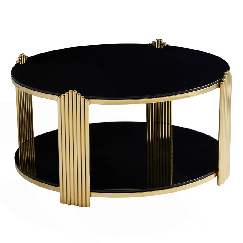 Modern Double-Layer Tempered Glass Coffee Table