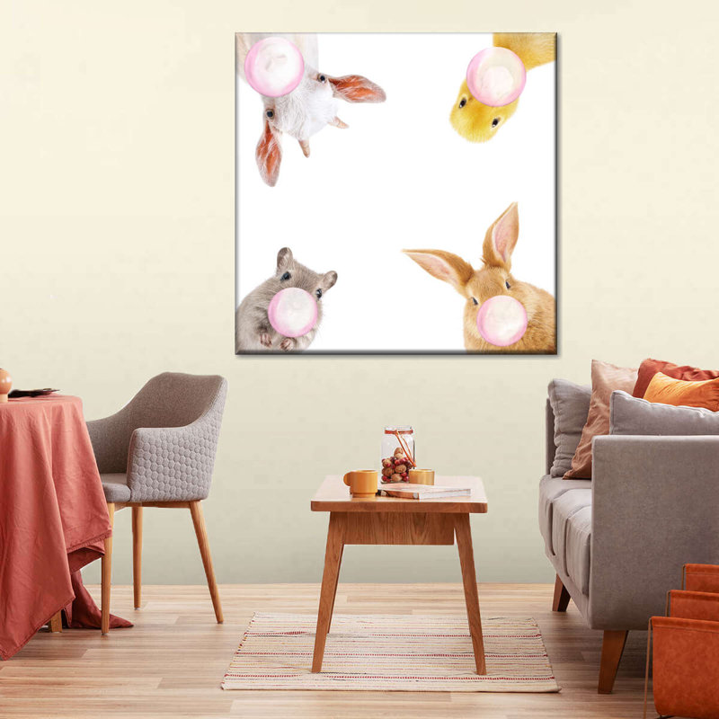 «Fluffy Bubble Gum» sur toile, H 10 po x l 10 po