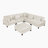  Loowit 120" Modern & Contemporary Corduroy 6-Piece Modular Sectional with Ottoman & 7 Matching Pillows-70237326