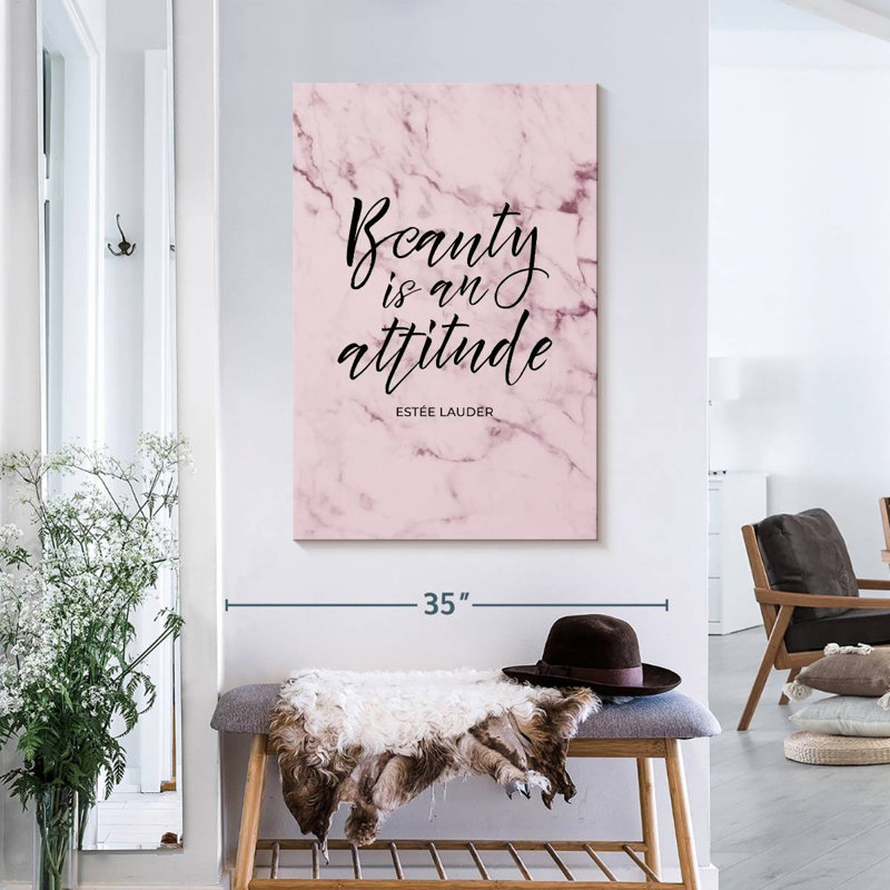 La beauté est une citation d'attitude, H 36 po x l 24 po x P 1,25 po